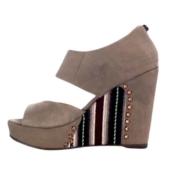 Fortress of Inca Reyna Agata embellished Studded native fabric bohemian Wedges 8 - Picture 1 of 14